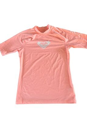 Roxy Rash Guard Swim Top Womens Large Coral Pink